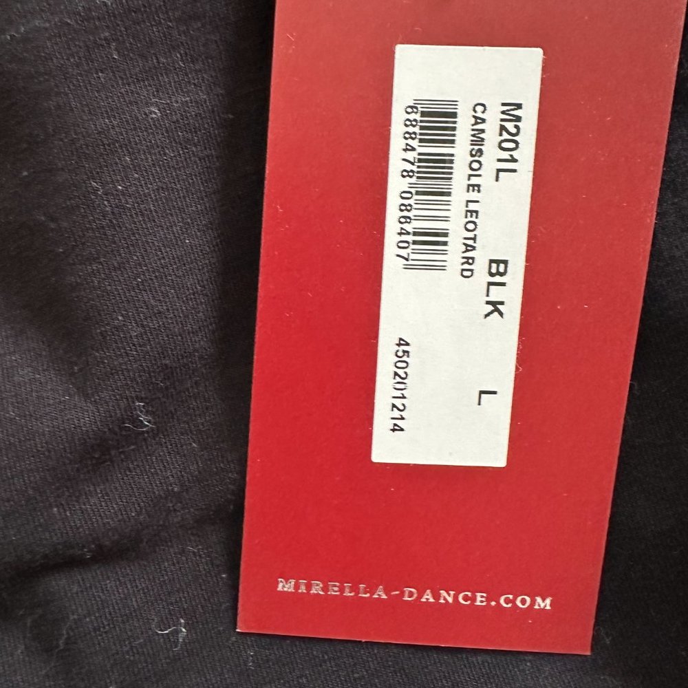 NWT Ladies Mirella Camisole Leotard Black Size L - Picture 4 of 4